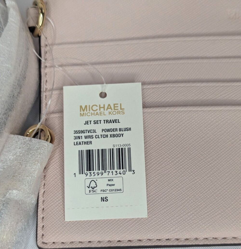 Michael Kors Jet Set Travel 3 in 1 Leather Crossbody - Powder Pink, NWT - Picture 6 of 8